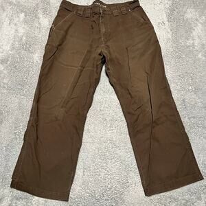 Duluth Trading Pants Mens 36 (37x26.5)  Flex Fire Hose Relaxed Canvas Carpenter